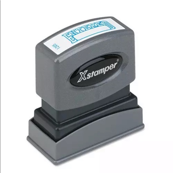 New Xstamper SHACHIHATA INC Entered Ink Stamp, 1/2 x 1-5/8”, Blue Ink XST1205 - Picture 1 of 4